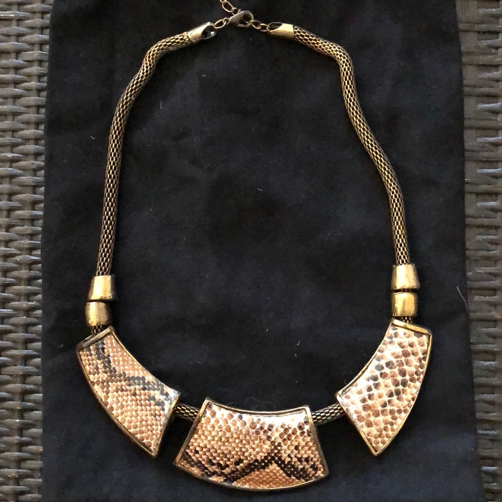 Gold Snake print necklace